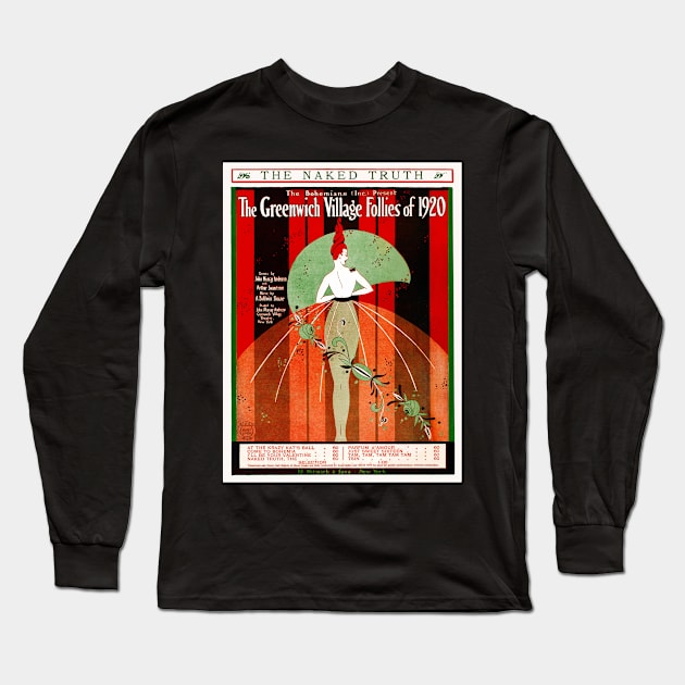 Greenwich Village Follies of 1920 Long Sleeve T-Shirt by Donkeh23